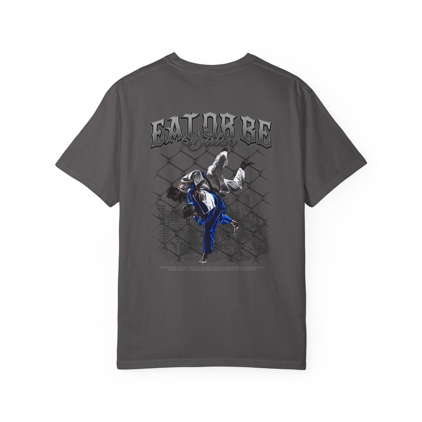 EAT OR BE EATEN TEE GRAY