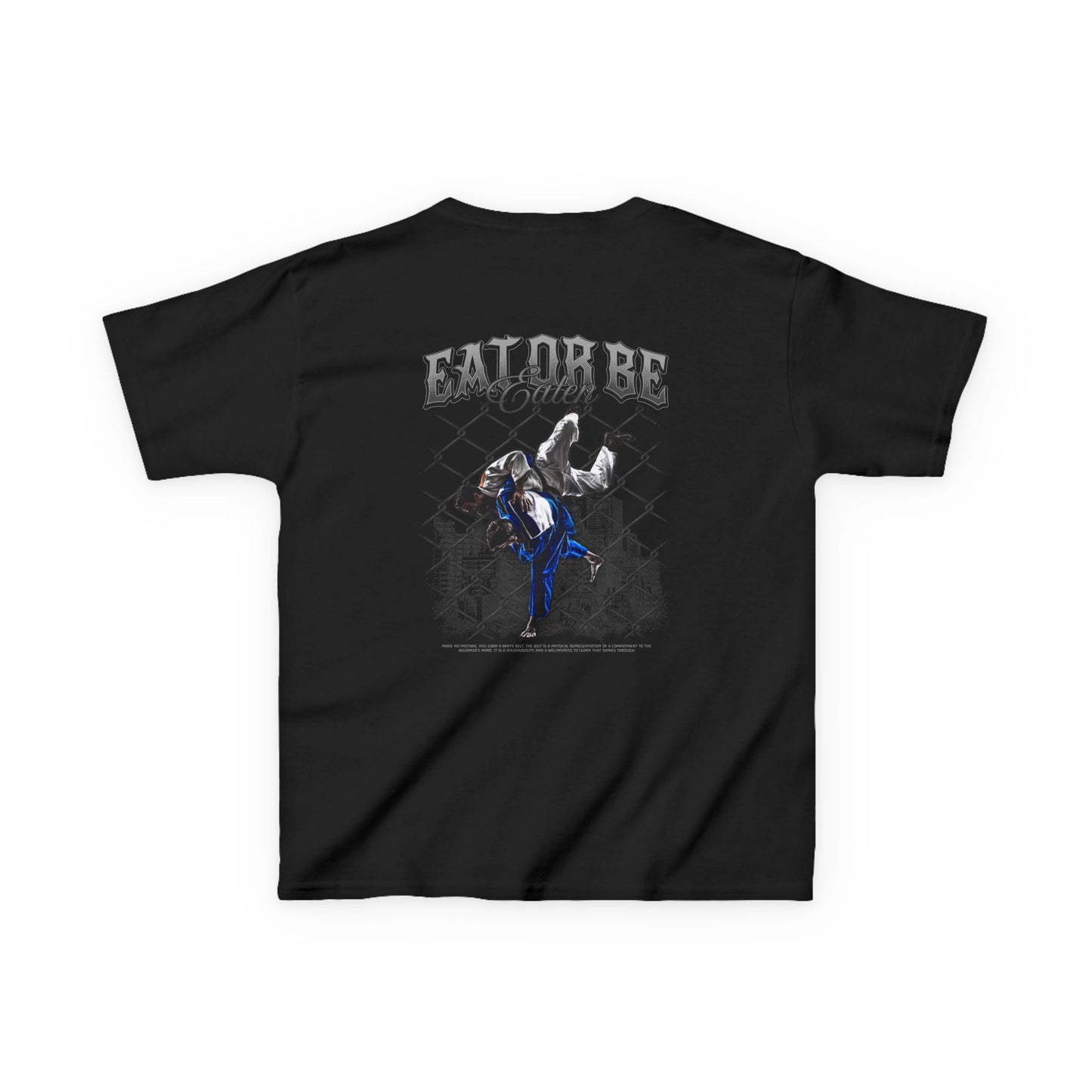 EAT OR BE EATEN BLACK KIDS TEE