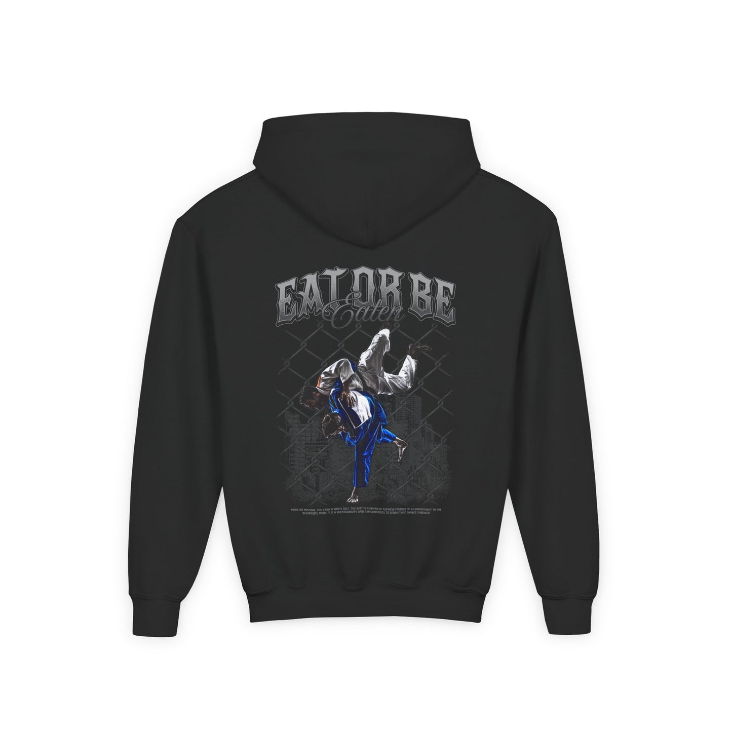 EAT OR BE EATEN HOODIE KIDS BLACK